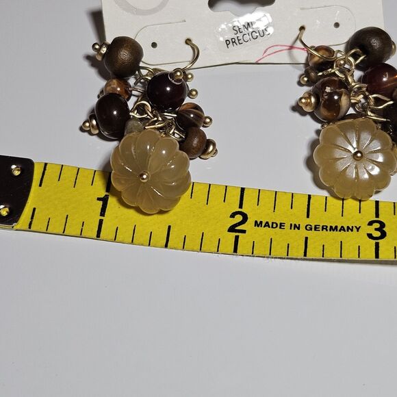 **Sale** Cato Gold Tone Semi-precious Stone Dangling Earrings - Picture 8 of 13